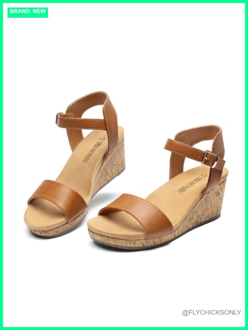 Cork Wedge Platform Sandals with Cushioned Suede Footbed